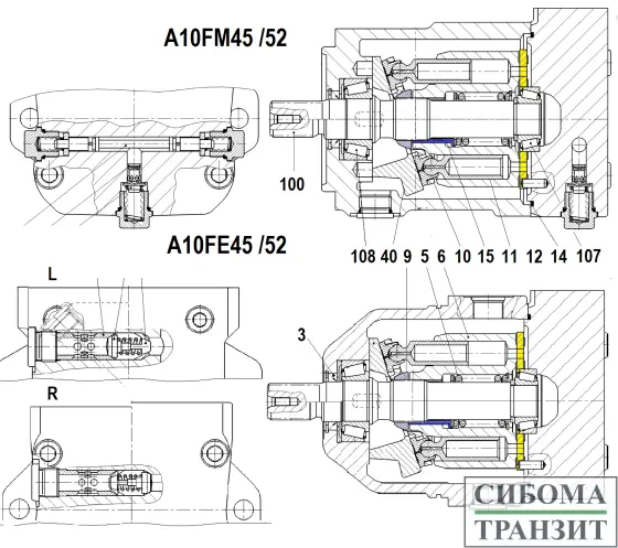 A10FM45 A10FE45 запчасти