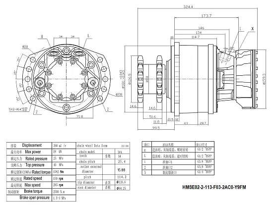 HMSE02-2-113-F03-2AC0-Y9FM гидромотор