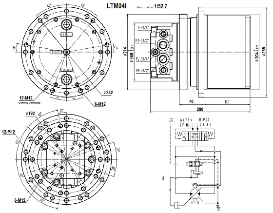 Гидромотор хода LTM04I