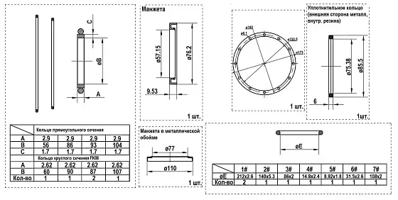 Комплект уплотнений (one speed B2) Тип 1 