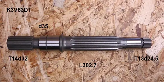 Ведущий вал T14d31.3 L302.7 T13d24.5 диаметр под мал подшипник 28 мм