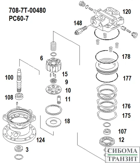 708-7T-00480 SWING MOTOR
