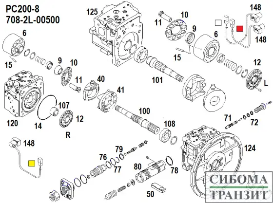 708-2L-00500 MAIN PUMP HPV95+95