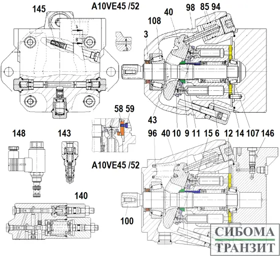 A10VM(E)45 /52 запчасти