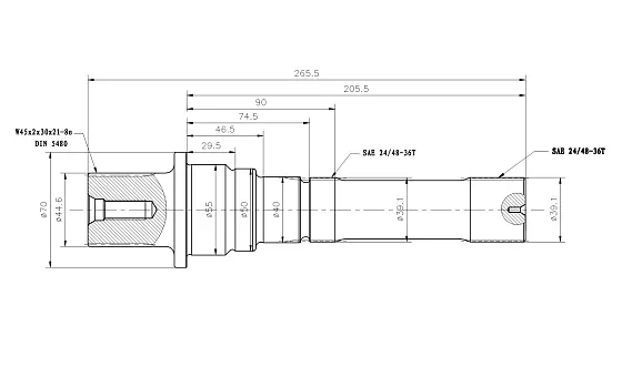 Ведущий вал L265.5