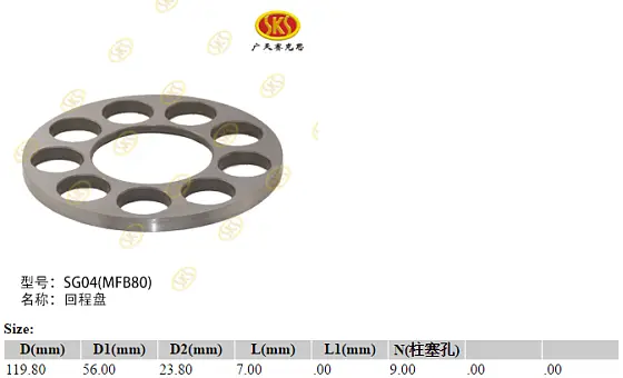Прижимная пластина 119.8x7 центр d56 (под пружину)