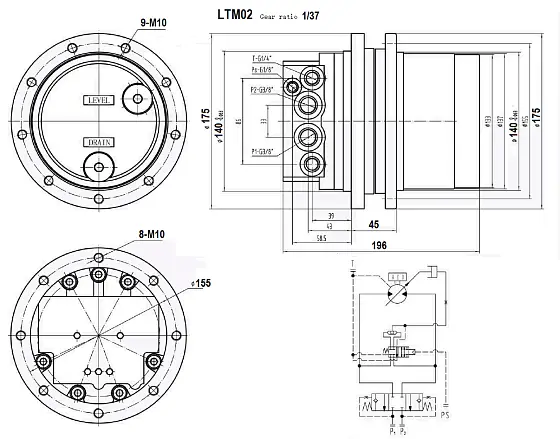 Гидромотор хода LTM02