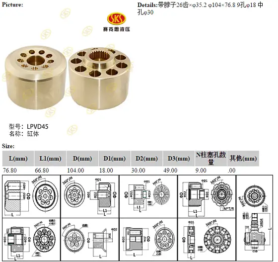 Блок цилиндров 104x76.8 bronz