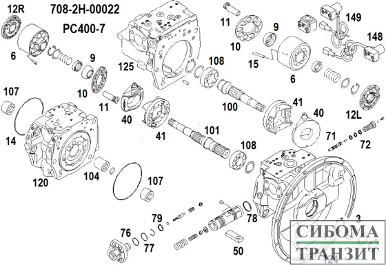708-2H-00022 MAIN PUMP HPV190+190