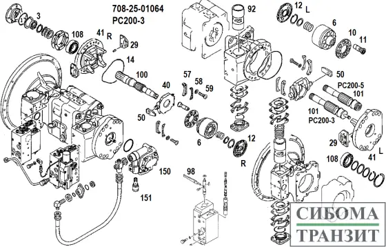 708-25-01064 MAIN PUMP HPV90+90