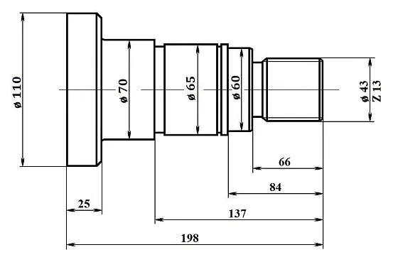 Ведущий вал (S) d110x198 T13