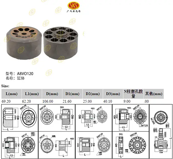 Блок цилиндров 106x69