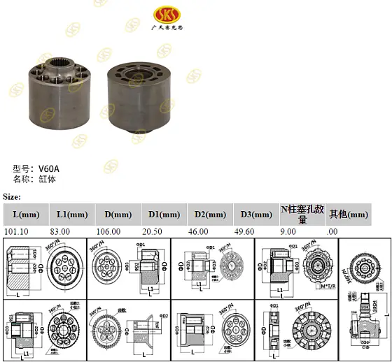 Блок цилиндров 106x101 d20,5
