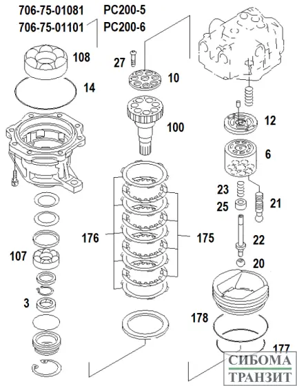 706-75-01101 SWING MOTOR
