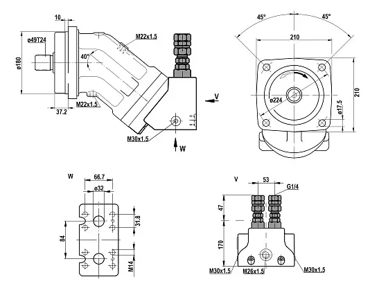 S A2FM180/61W-VAB192J гидромотор