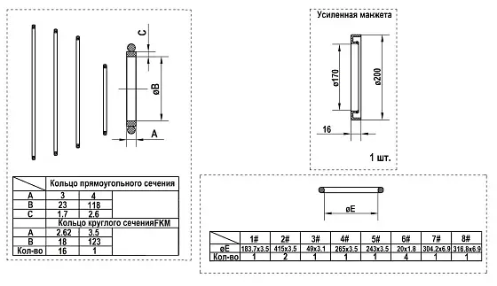 Набор уплотнений (one speed)