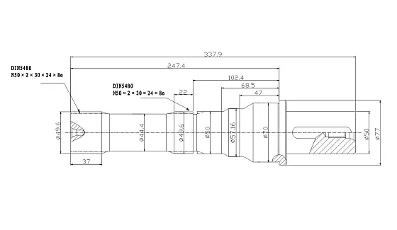 Ведущий вал (шпонка)