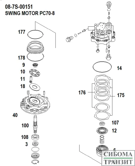 708-7S-00151 SWING MOTOR