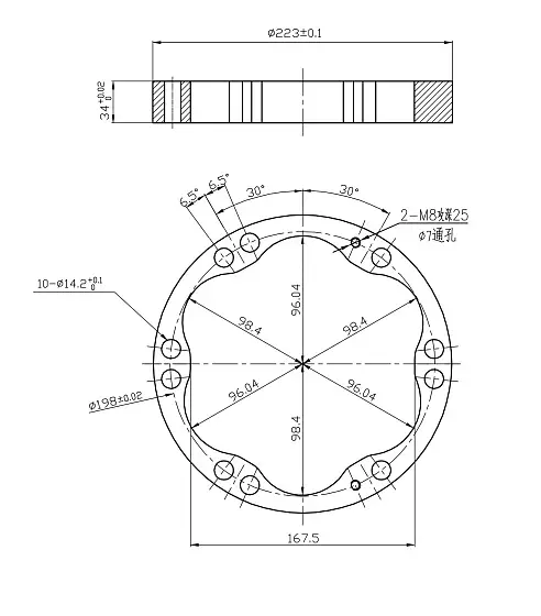 Статор D1-194.44 h-34 (max волна асимметрична)
