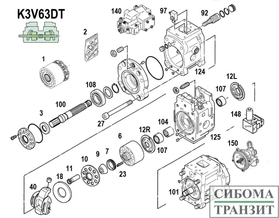 K3V63DT запчасти