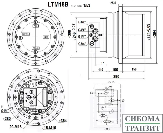 LTM18B редуктор хода экскаватора (10T-13T)