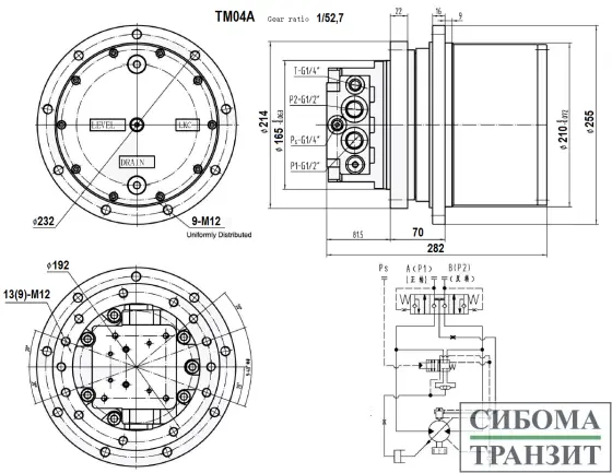 LTM04A редуктор хода миниэкскаватора (2.8-3.5T)