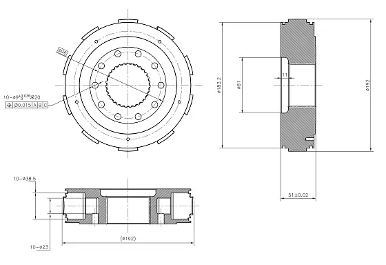 Роторная группа (E) d38,5 (one speed)