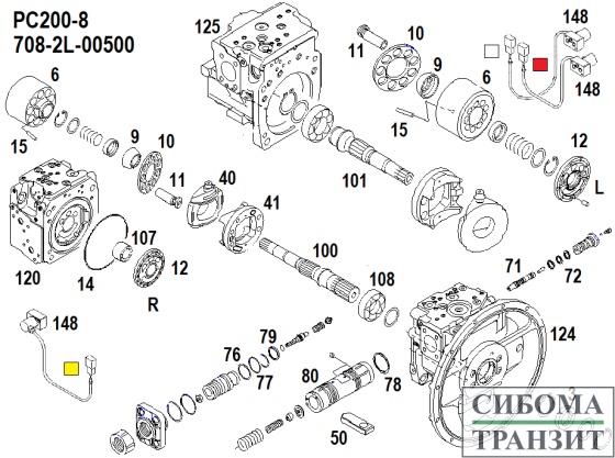 708-2L-00500 MAIN PUMP HPV95+95