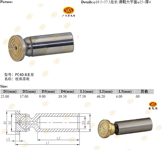 Поршень с башмаком d19.5x57.5