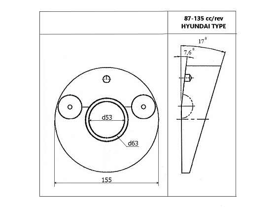 Поворотная плита (87CC/REV&135CC/REV) HYUNDAI TYPE