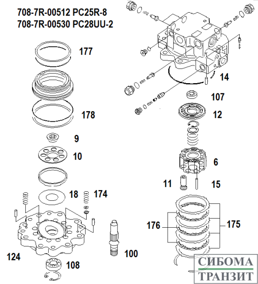 708-7R-00512 SWING MOTOR