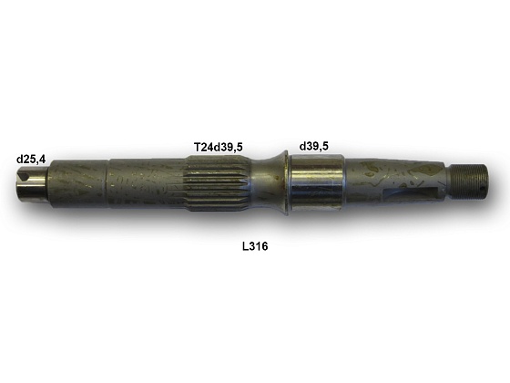 Ведущий вал d25.4 (паз) L316