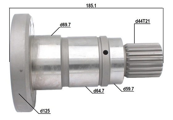 Ведущий вал Z T21d44 L185.1 (под стопорное кольцо)