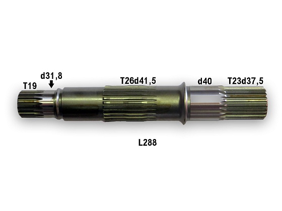 Ведущий вал L288.5 d49 T23xT26xT19