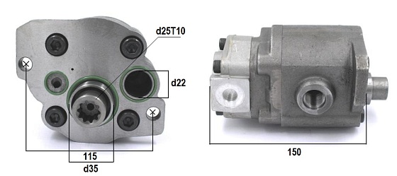 Шестерённый насос 18.75cc+6.5cc