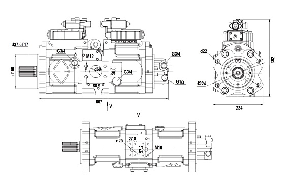 Гидронасос SK3V112DTP-121R-YT6K-205